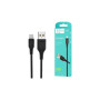 Дата кабель USB 2.0 AM to Micro 5P 1.0m 2.4A silicone black Denmen (DM-D01V-BK)