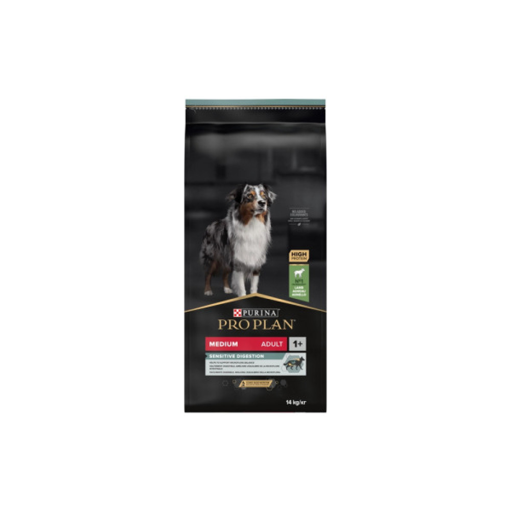 Сухий корм для собак Purina Pro Plan Medium з чутливим травленням (ягня) 14 кг (7613035214774)