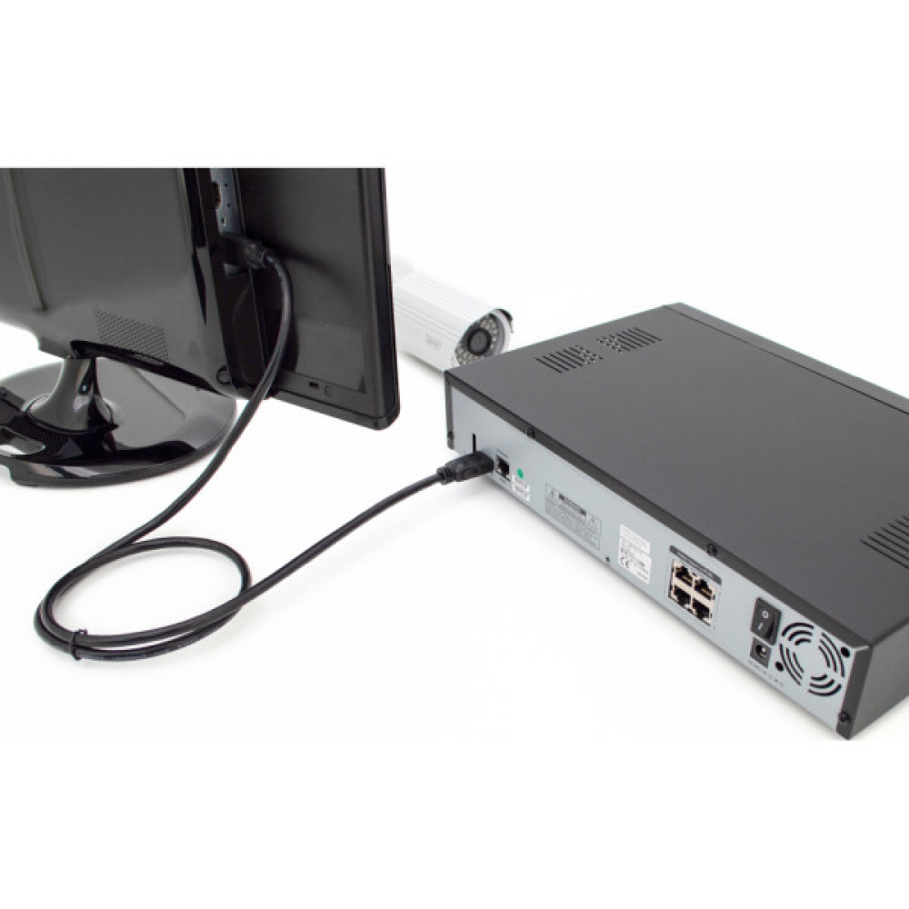 Кабель мультимедійний HDMI M to HDMI M 2.0m 4K60Hz w/Ethernet black Digitus (DB-330123-020-S)