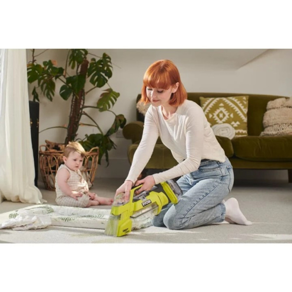 Пилосос акумуляторний миючий Ryobi ONE+ RDC18-0 18В 17Вт контейнер для води чиста/брудна 0.12/0.2л 2.5кг без АКБ та ЗП