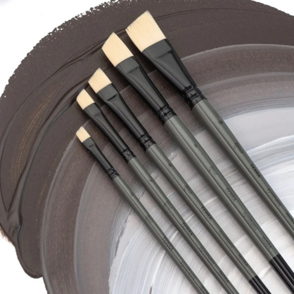 Пензлик для малювання Rosa Синтетика кутова, TERRA 1608A, №10 (4823098533818)