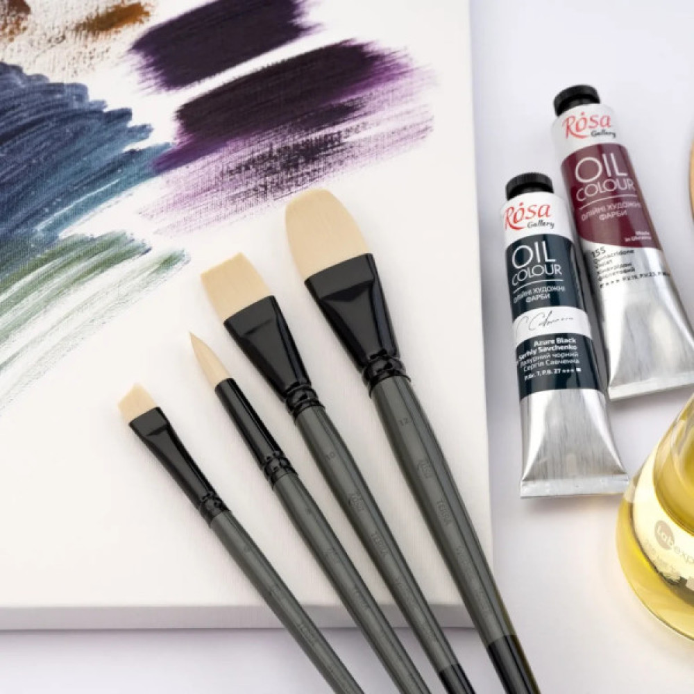 Пензлик для малювання Rosa Синтетика кутова, TERRA 1608A, №10 (4823098533818)