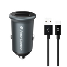 Зарядний пристрій Armorstandart 2xUSB QC3.0 Grey + cable USB-C (ARM82459)