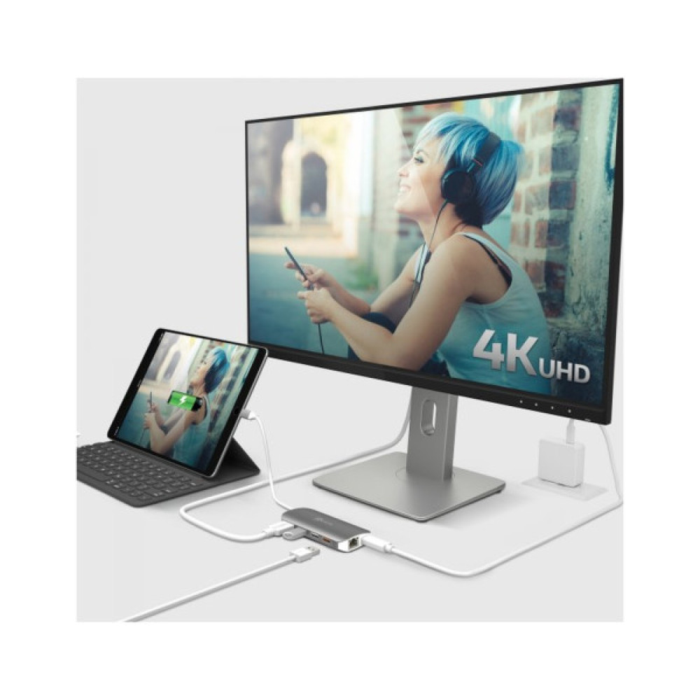 Порт-реплікатор J5create Dock-Station USB-C 9-in-1 (хаб/HDMI/PD/картридер) (JCD383-N)