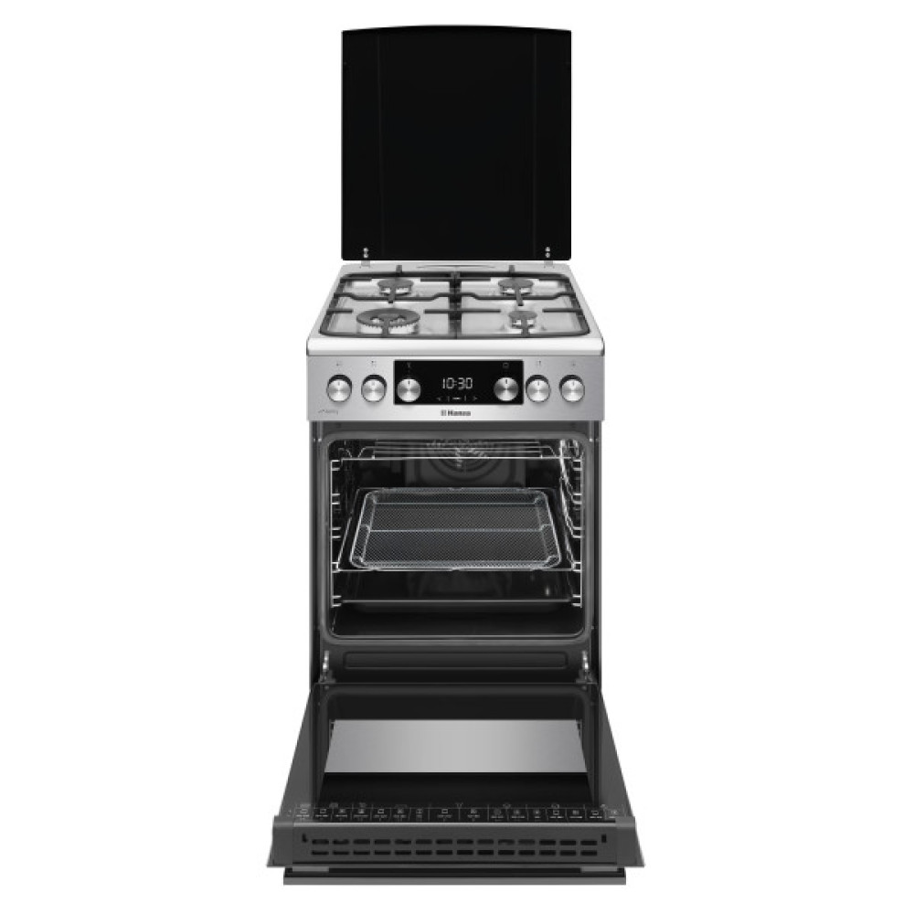 Плита Hansa комбінована, 65л, 50x60см, дисплей, конвекція, чавун, нерж
