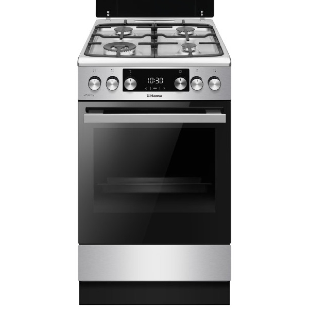 Плита Hansa комбінована, 65л, 50x60см, дисплей, конвекція, чавун, нерж