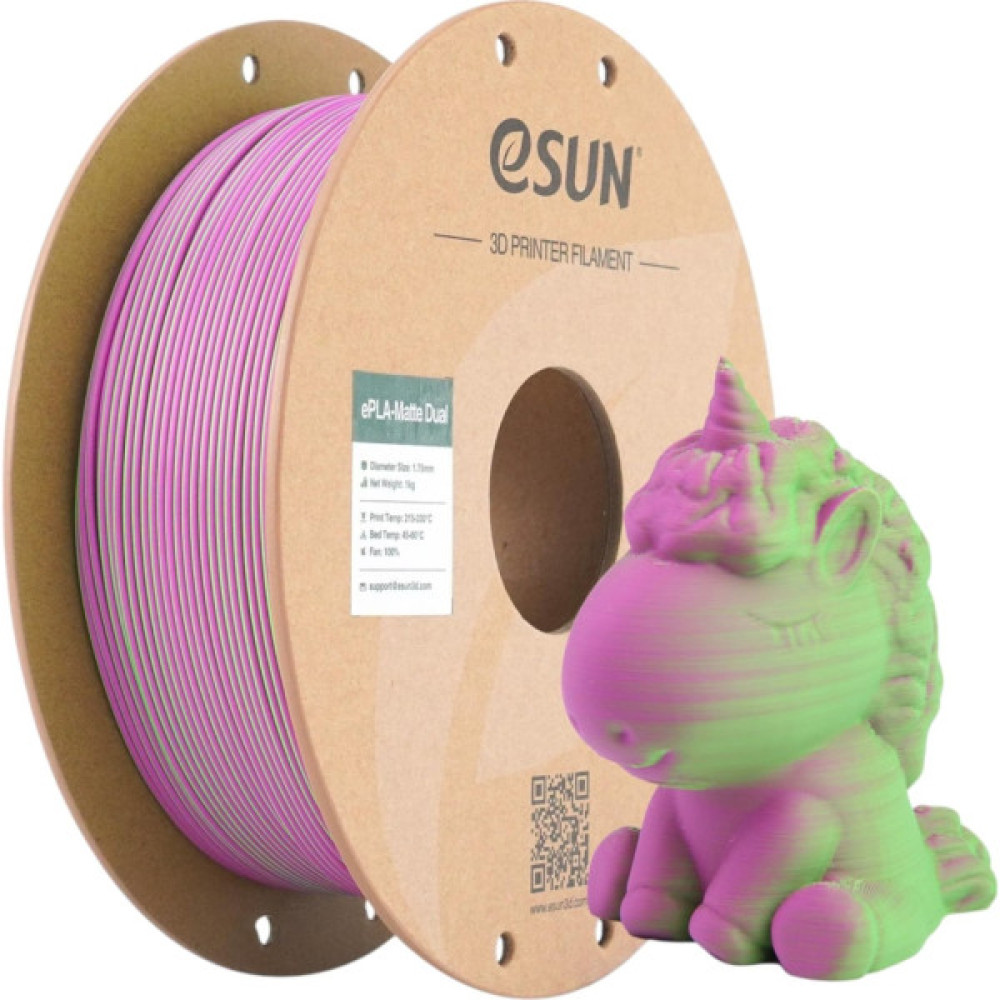 Пластик для 3D-принтера eSUN PLA matte dual 1,75mm 1kg GREEN PINK (PLA-MTD175B-GP1P1)