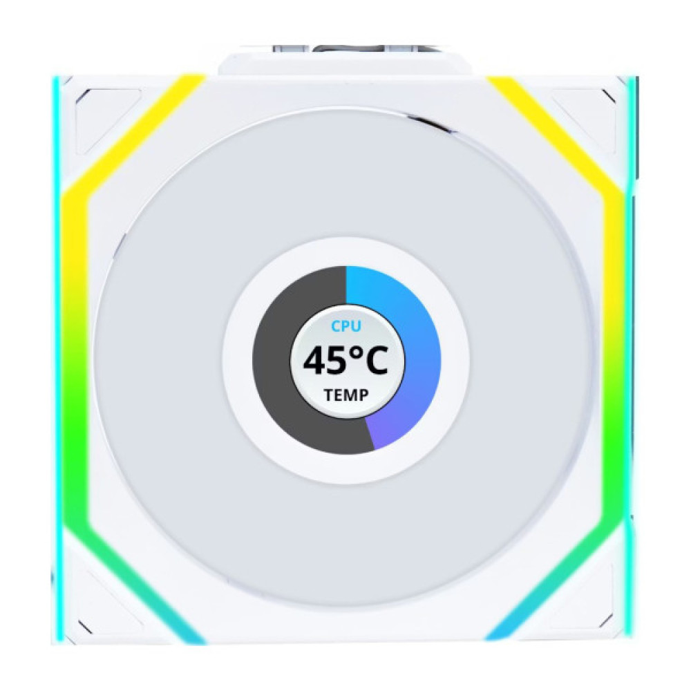 Кулер до корпусу Lian Li UNI Fan SL WIRELESS LCD 120-3, White (G99.12SLLCD1W3W.00)