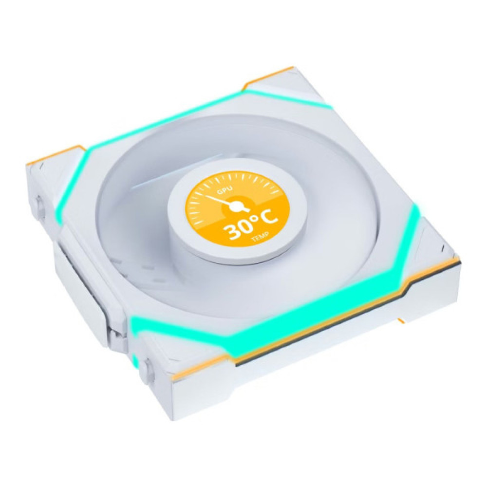 Кулер до корпусу Lian Li UNI Fan SL WIRELESS LCD 120-3, White (G99.12SLLCD1W3W.00)