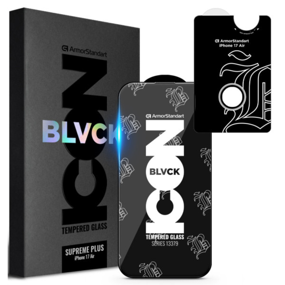 Скло захисне Armorstandart Supreme Plus Black Icon Apple iPhone 17 Air (ARM86405) Скло захисне Armorstandart Supreme Plus Black Icon Apple iPhone 17 Air (ARM86405)