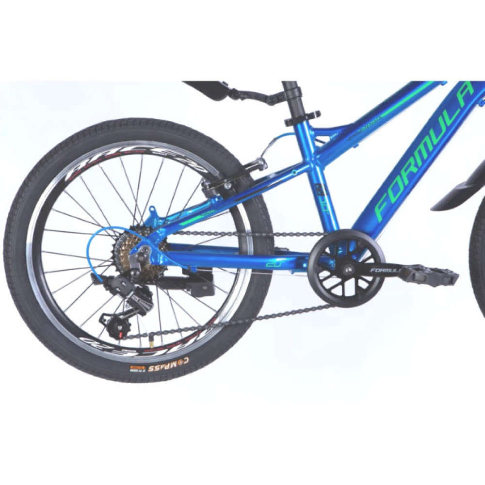 Велосипед Formula 20" BLACKWOOD Vbr FR рама-11" AL 2026 синій з зеленим (OPS-FR-20-107)