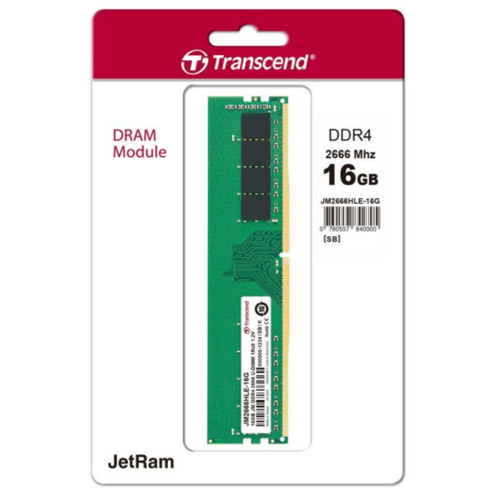 Пам'ять ПК Transcend DDR4 16GB 2666