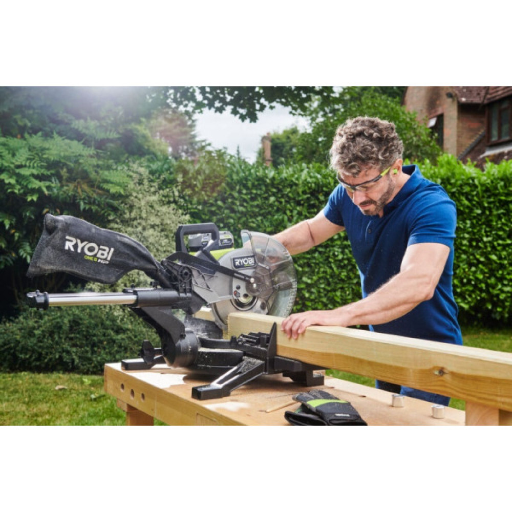 Пила торцювальна акумуляторна Ryobi ONE+ НР RMS18254X-0 18В з протяжкою диск 254мм 14кг без АКБ та ЗП