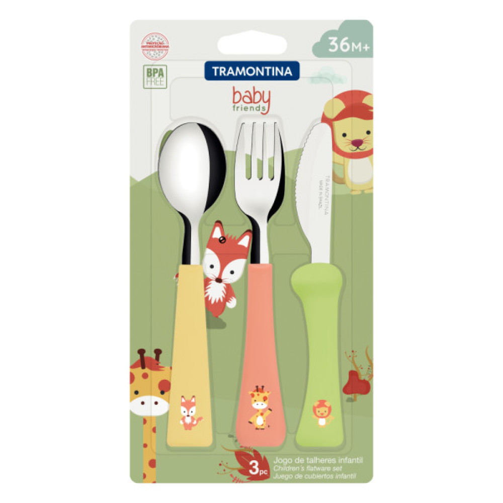 Набір столових приборів Tramontina Baby Friends 3 предмети (23797/906)