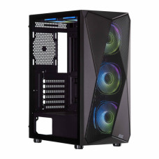 Корпус 2E GAMING Aruba G3313B, без БЖ 1xUSB3.0, 2xUSB2.0, 5x120мм ARGB, VGA 300мм, LCS ready, HUB, TG Side Panel, ATX, чорний