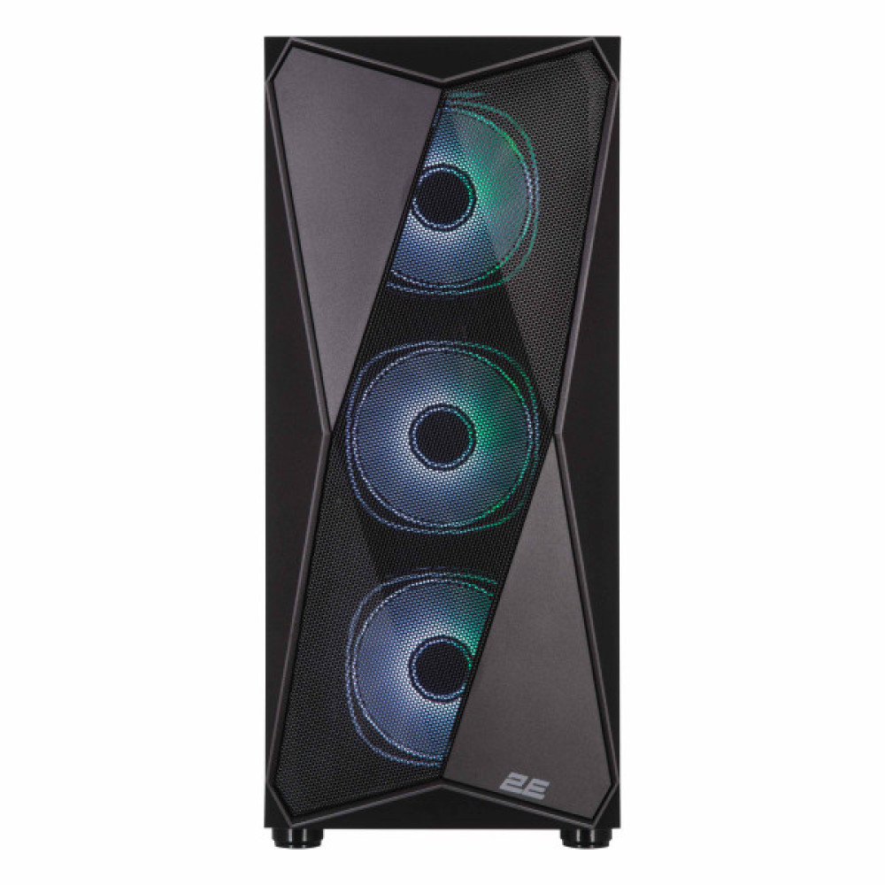 Корпус 2E GAMING Aruba G3313B, без БЖ 1xUSB3.0, 2xUSB2.0, 5x120мм ARGB, VGA 300мм, LCS ready, HUB, TG Side Panel, ATX, чорний