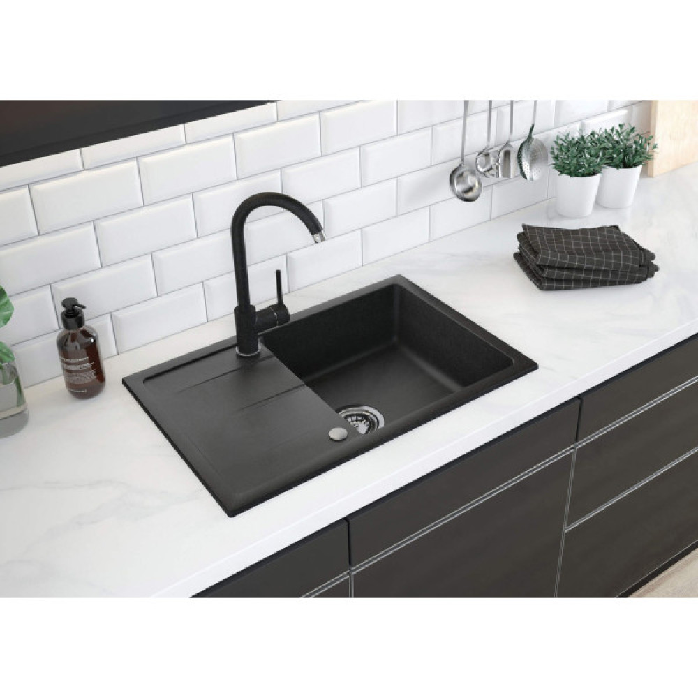Набір для кухні Deante Leda, гранітна мийка ZRD_2113 + зміш. BOC_B740, графіт