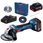 Шліфмашина кутова акумуляторна Bosch Professional GWS 180-LI 125мм 18В 2х4А·год 11000об·хв 2кг