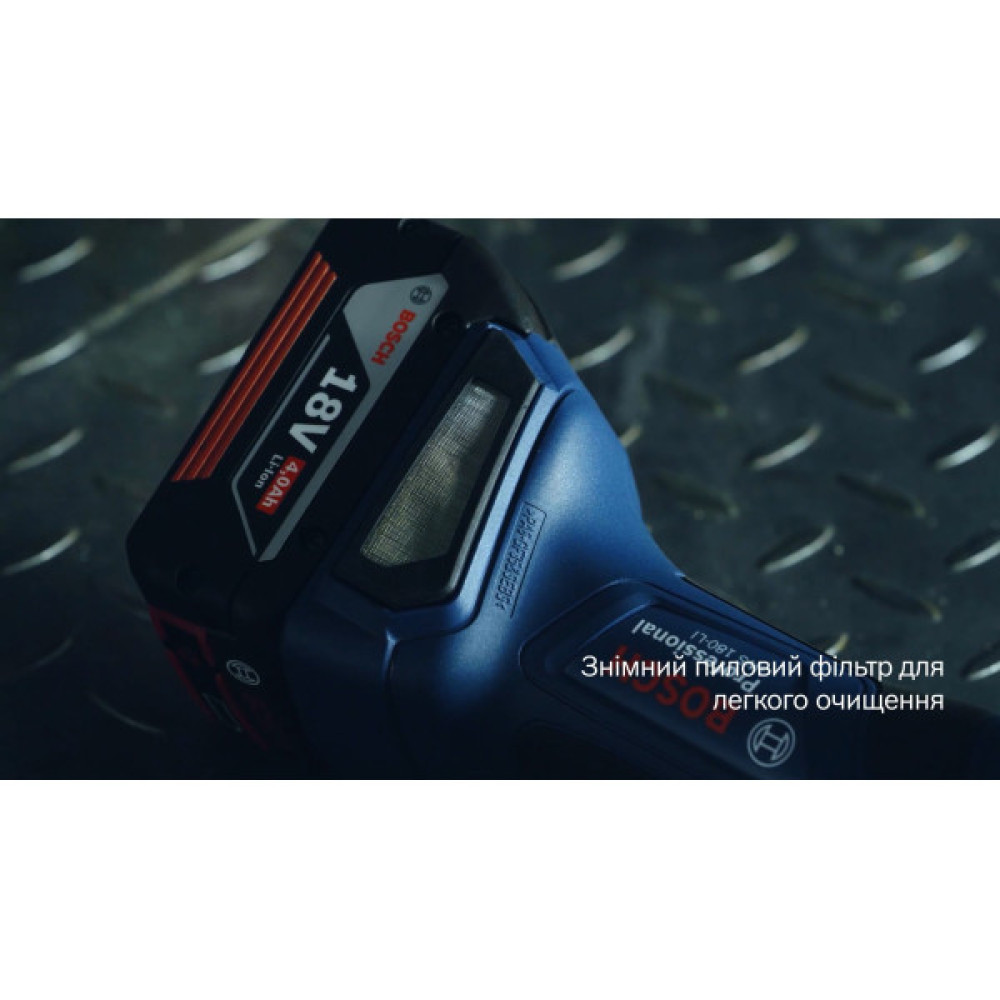 Шліфмашина кутова акумуляторна Bosch Professional GWS 180-LI 125мм 18В 2х4А·год 11000об·хв 2кг