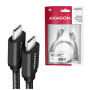 Дата кабель USB-C to USB-C 2.0m v3.2 Gen 1 PD 60W 3A black AXAGON (BUCM3-CM20AB)