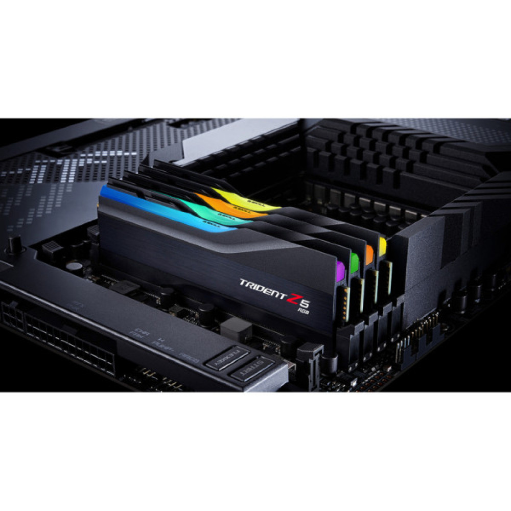 Модуль пам'яті для комп'ютера DDR5 32GB (2x16GB) 6000 MHz Trident Z5 RGB Black G.Skill (F5-6000J3636F16GX2-TZ5RK) Модуль пам'яті для комп'ютера DDR5 32GB (2x16GB) 6000 MHz Trident Z5 RGB Black G.Skill (F5-6000J3636F16GX2-TZ5RK)