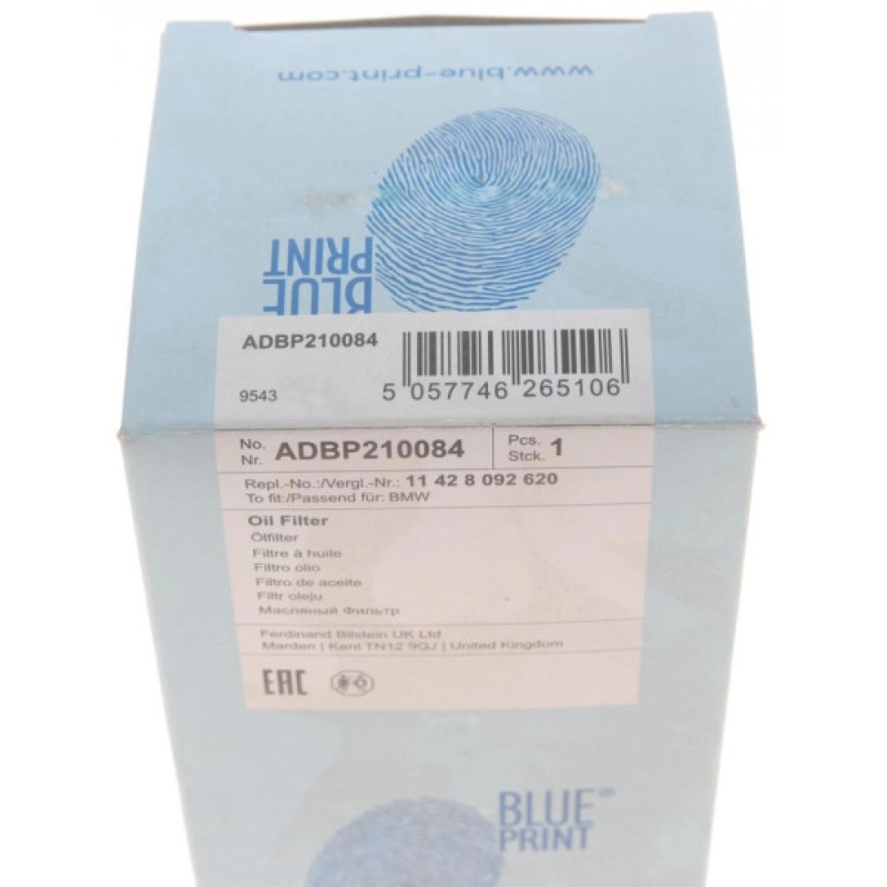 Фільтр масляний Blue Print ADBP210084