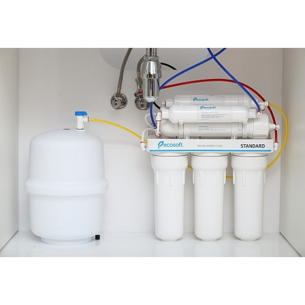 Фільтр зворотного осмосу Ecosoft Standard 6-50M з мінералізатором, мембрана 50gpd, кран капля