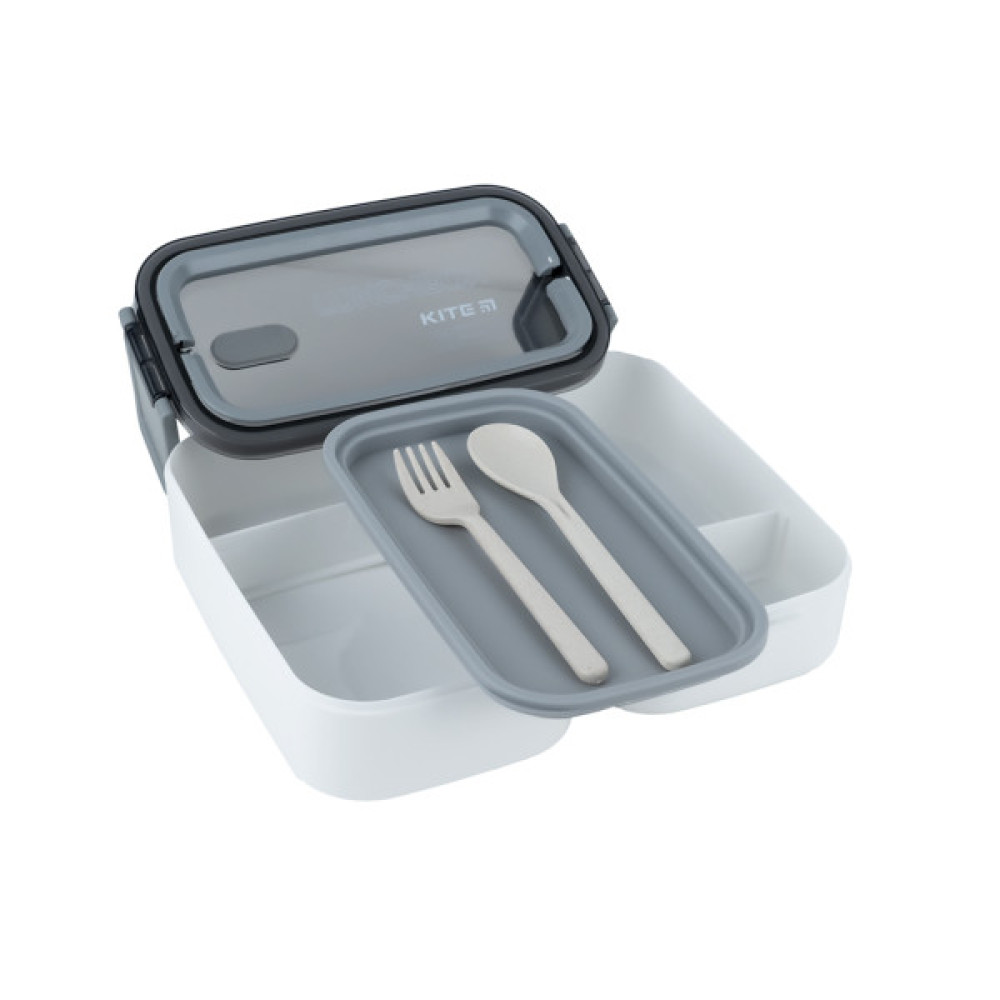 Ланч-бокс дитячий Kite подвійний з наповненням 1400 мл, білий (K23-183-1)