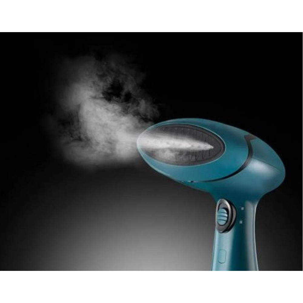 Відпарювач Russell Hobbs компактний Steam Genie, 1800Вт, 200мл, постійна пара - 28гр, нерж. сталь, чорно-бірюзовий