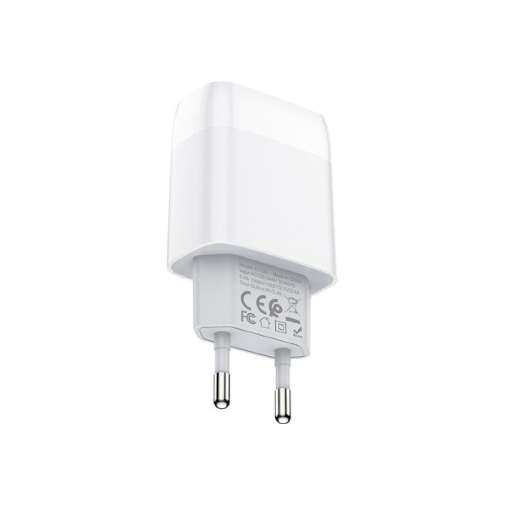 Зарядний пристрій HOCO C73A 2xUSB 12W white (6931474712912)