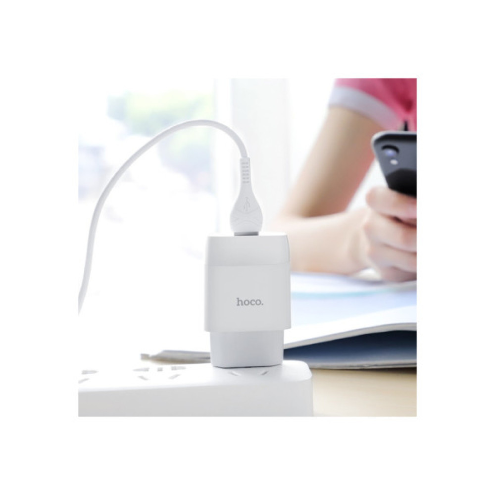 Зарядний пристрій HOCO C73A 2xUSB 12W white (6931474712912)
