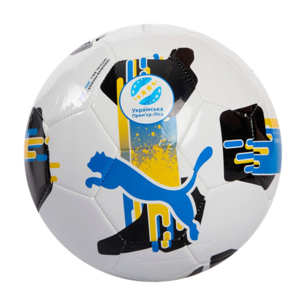 М'яч футбольний Puma Orbita UPL (MS) 084593-01 білий, чорний, жовтий, блакитний 5 (4067982253011)