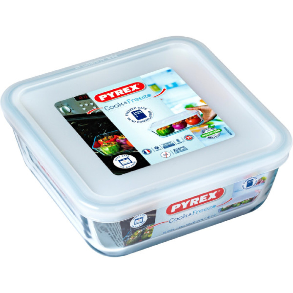 Форма для випікання Pyrex CookFreez з кришкою квадратна 15 х 15 см 0.85 л (218P001/7646)