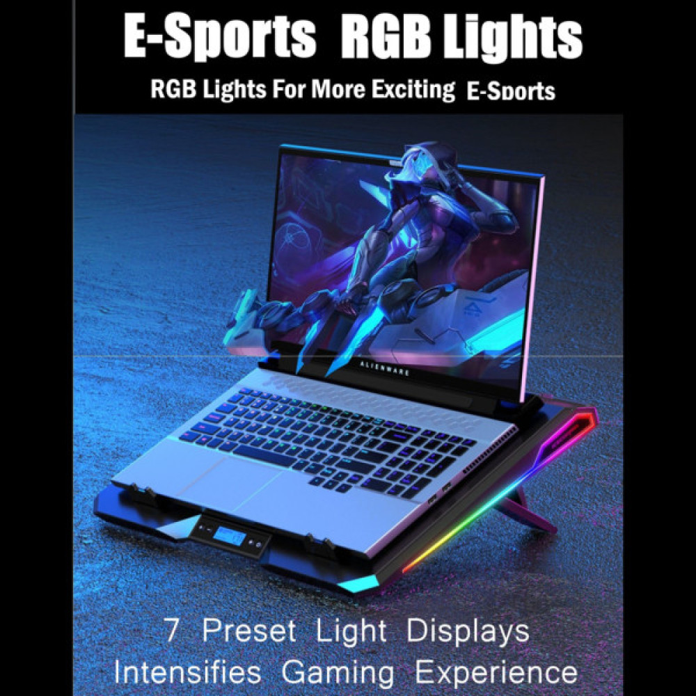 Підставка до ноутбука IceCoorel 10-15.6", 2*60mm 2800 RPM, USB2.0+LCD+speed control., 400x350x45mm (A3)