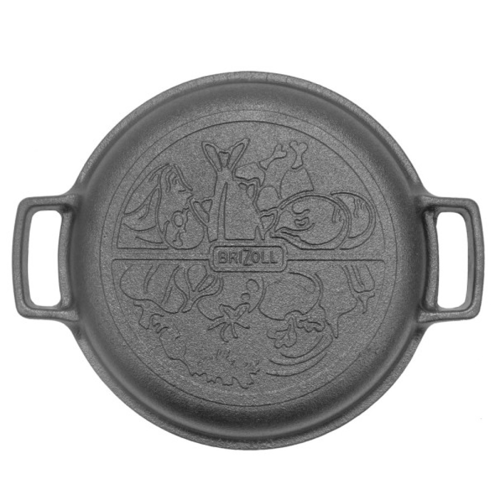 Сковорода Brizoll Monolith чавунна з чавунною кришкою-сковородою 240х60 мм (M2460U-2)