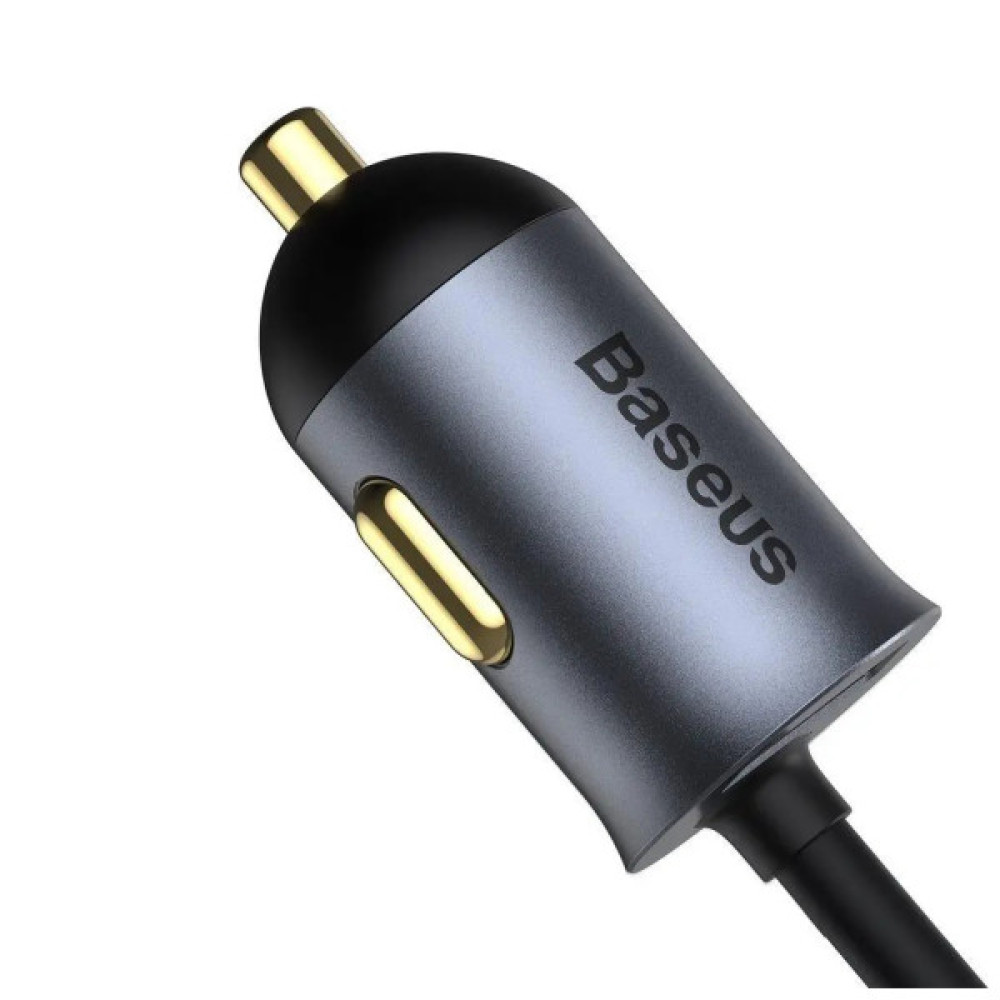 Зарядний пристрій Baseus 2xUSB + Share Together Cigarette Lighter 120W gray (CCBT-D0G)