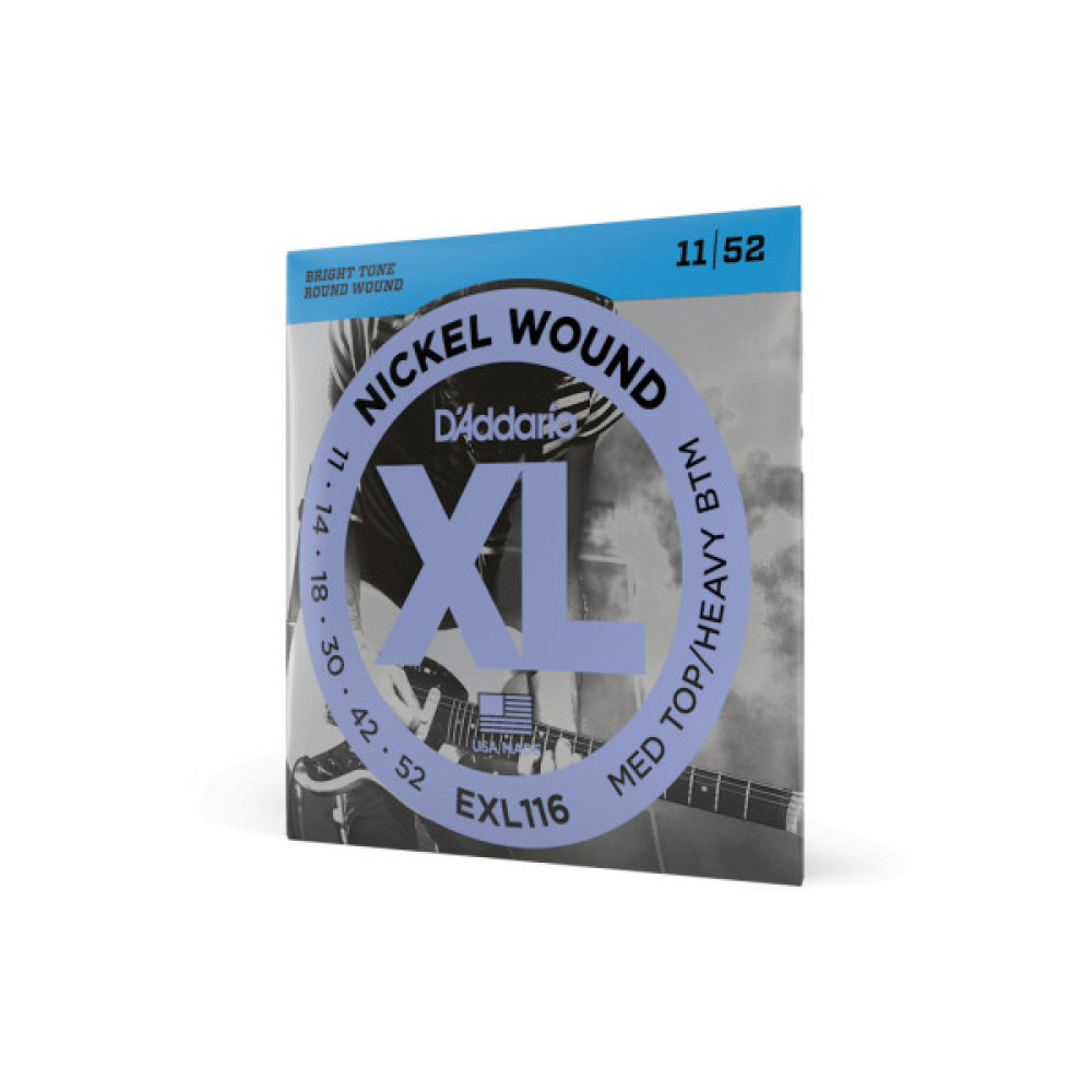 Струни для гітари D'Addario XL Nickel Wound Medium Top / Heavy Bottom (11-52) (EXL116)
