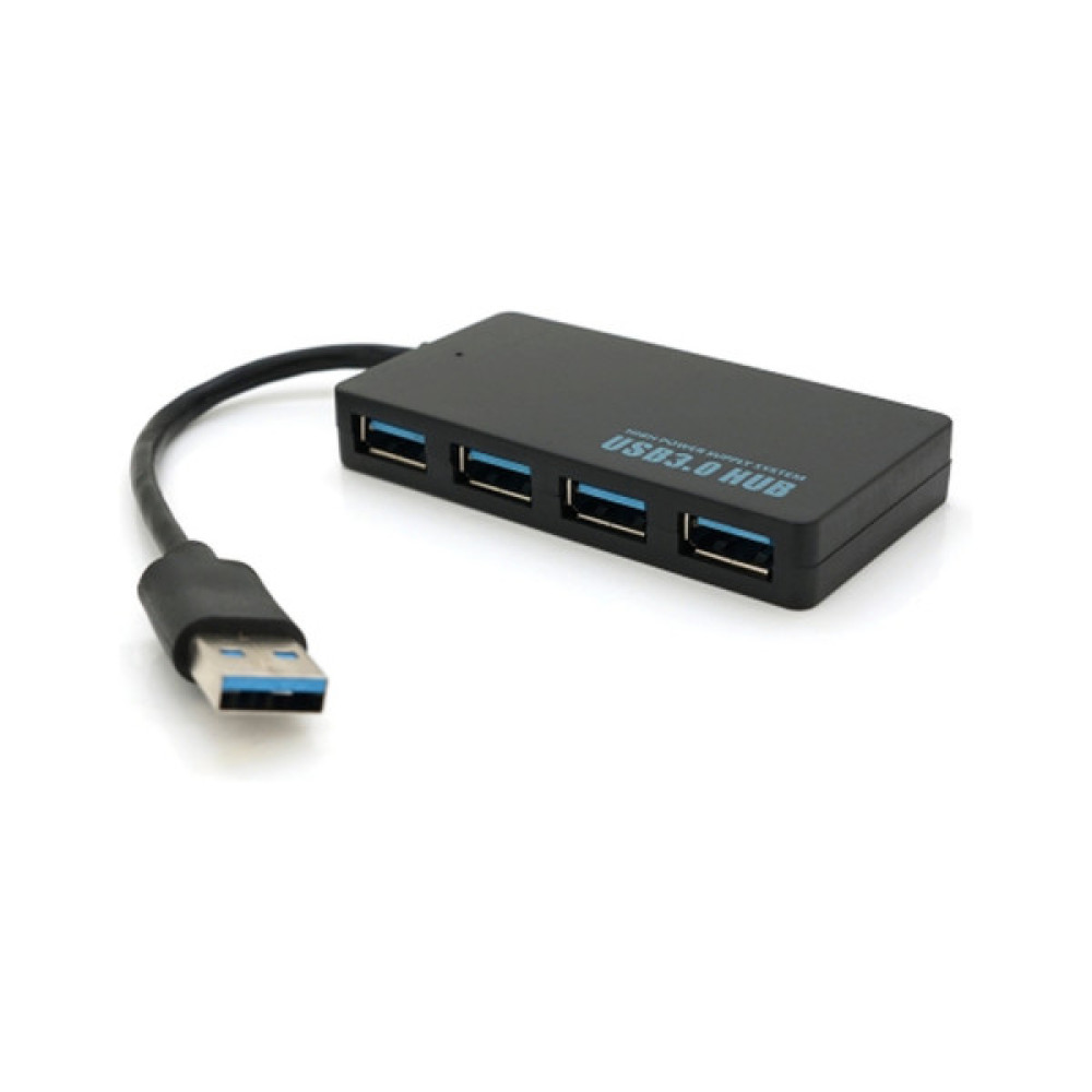 Концентратор Voltronic USB 3.0 to 4xUSB 0.14m flat black (YT-3HF4/2TB)