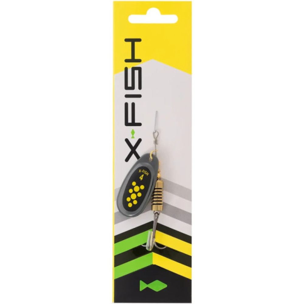 Блешня X-Fish Dark Side 9.5g 4 Nikel black lime (1917.07.25)