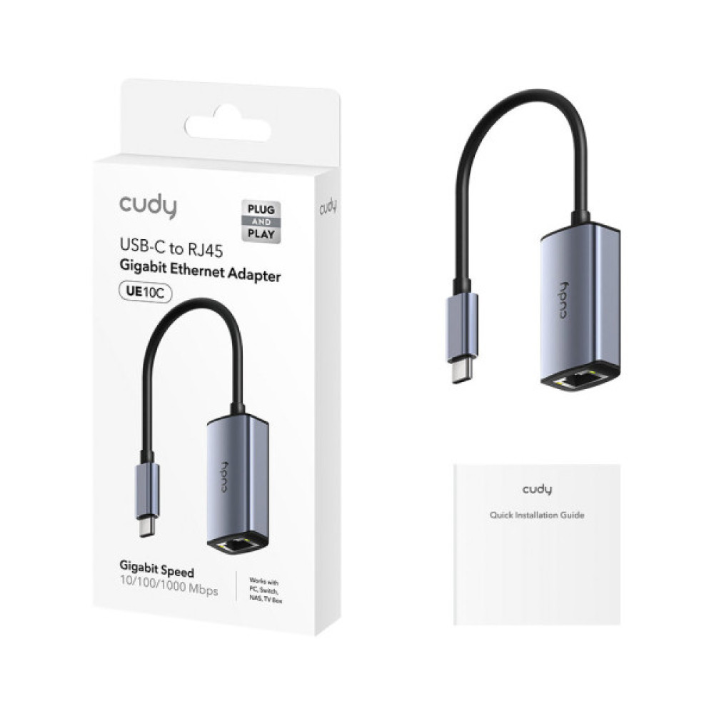 Адаптер USB 3.0 USB-C to RJ45 Ethernet 1000Mbps Cudy (UE10C)