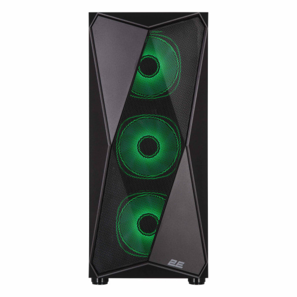 Корпус 2E GAMING Aruba G3313B, без БЖ 1xUSB3.0, 2xUSB2.0, 5x120мм ARGB, VGA 300мм, LCS ready, HUB, TG Side Panel, ATX, чорний