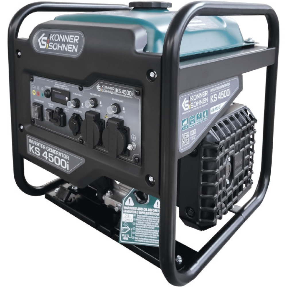 Генератор бензиновий інверторний Konner&Sohnen KS 4500i, 230В, 4.5кВт, ручний стартер, 33кг