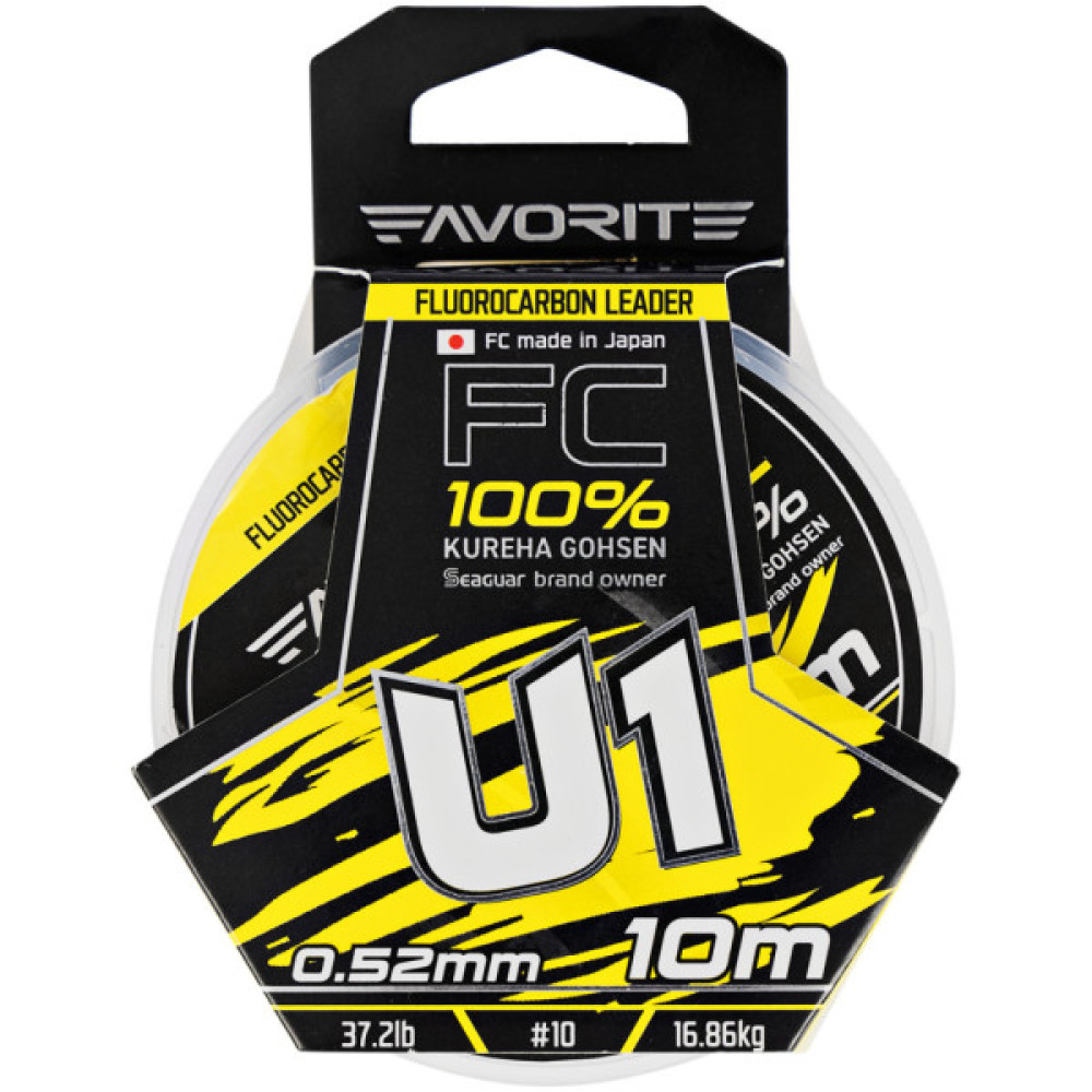 Флюорокарбон Favorite U1 FC 10m 10/0.52mm 37.2lb/16.86kg (1693.11.88)