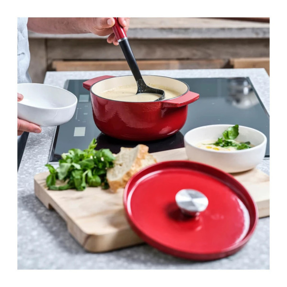 Каструля KitchenAid чавунна з кришкою 5,2 л Червона (CC006060-001)