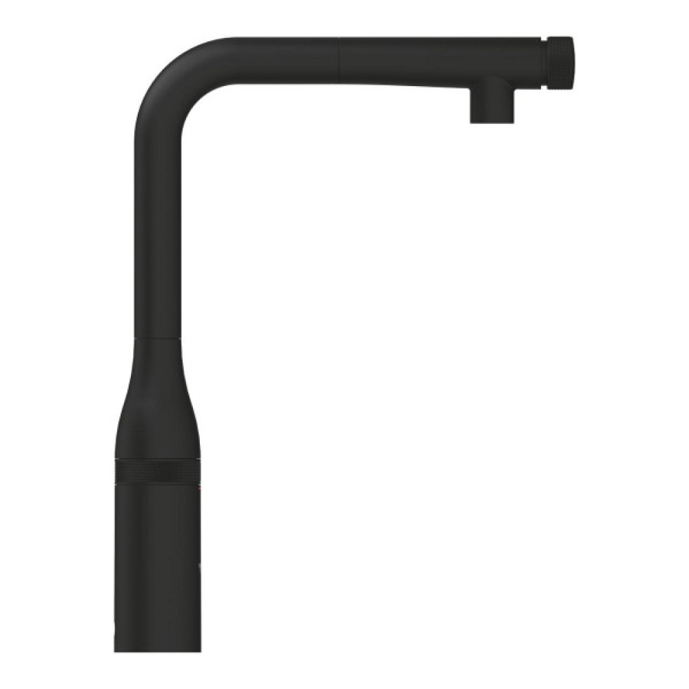 Змішувач для кухні Grohe Accent Smart Control, довж.виливу - 199мм, поворотний, витяжний, вентиль + кнопка, фантомний чорний