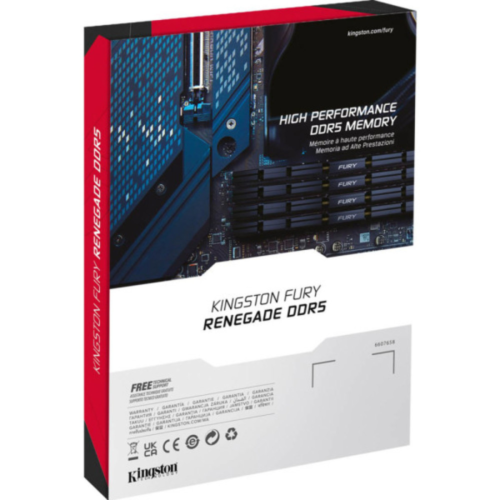 Модуль пам'яті для комп'ютера DDR5 48GB (2x24GB) 8000 MHz Renegade Black/Silver Kingston Fury (ex.HyperX) (KF580C38RSK2-48)