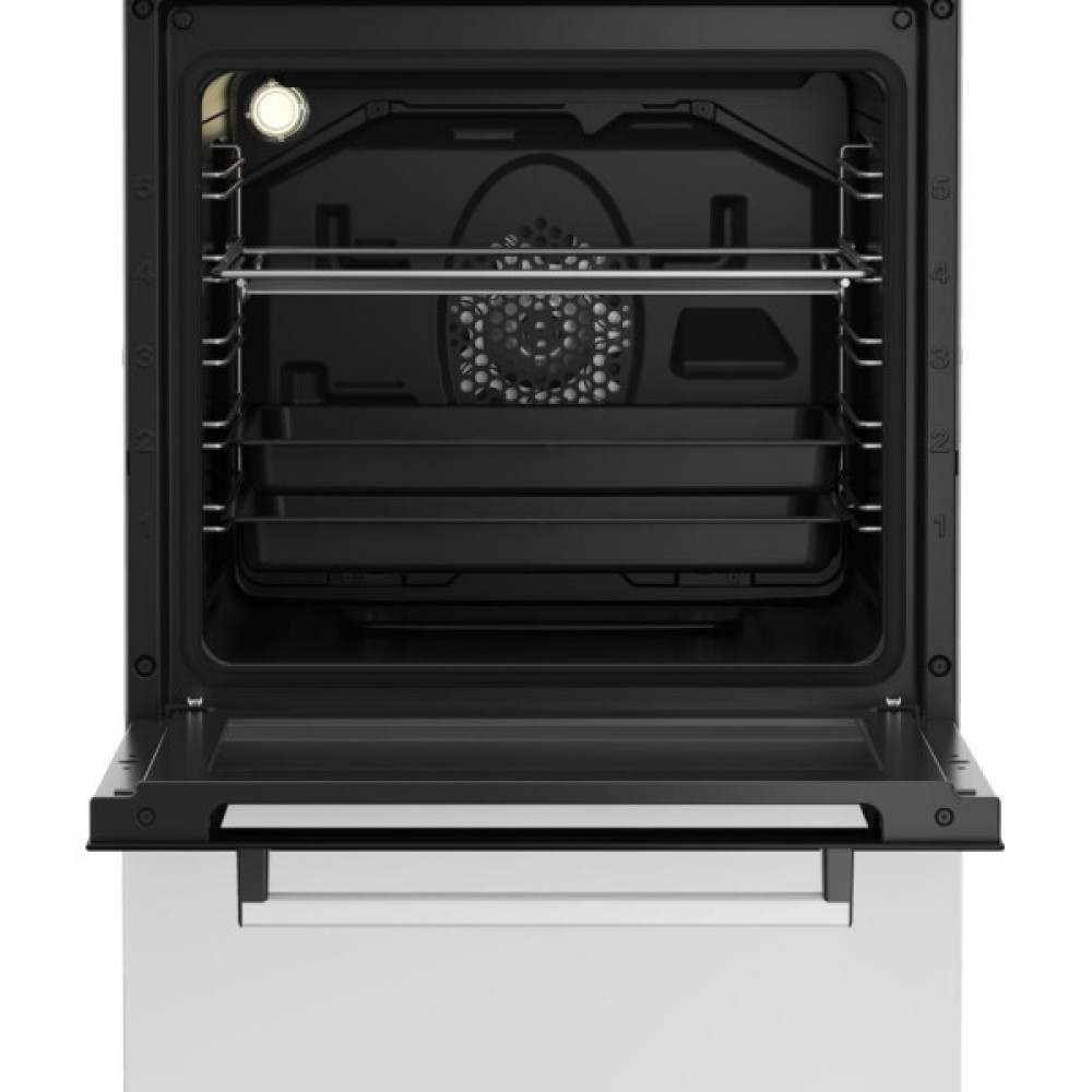 Плита Beko комбінована, 60л, 50x60см, дисплей, конвекція, чавун, білий