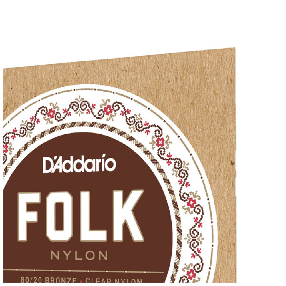 Струни для гітари D'Addario Folk Nylon 80/20 Bronze Ball End Clear Treble (EJ33)