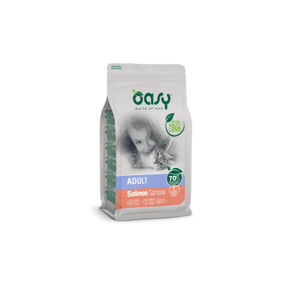 Сухий корм для кішок OASY LIFESTAGE Adult лосось 1.5 кг (8053017348070)