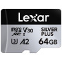 Карта пам'яті Lexar 64GB microSDXC class 10 UHS-I U3 V30 A2 Professional Silver (LMSSIPL064G-BNANG)